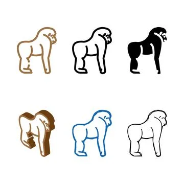 Monkey animal color icon vector edition 스톡 일러스트