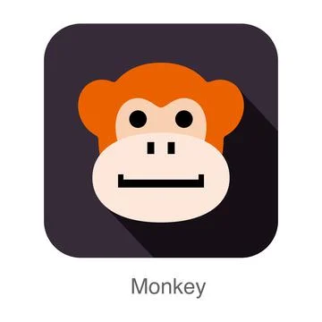 Monkey animal face icon Stock Illustration