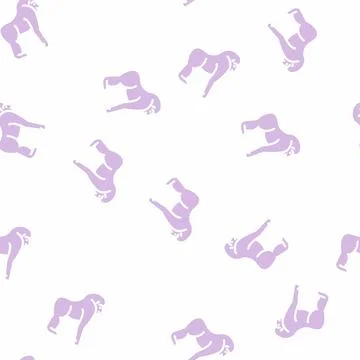Monkey animal glyph vector seamless pattern Stockillustratie