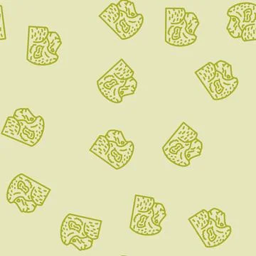 Monkey animal line vector seamless pattern Illustrazione stock