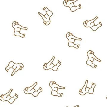 Monkey animal vector seamless pattern イラスト素材