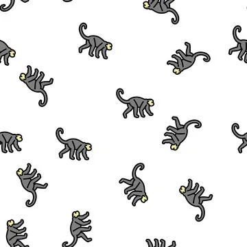 Monkey animal in zoo vector seamless pattern Illustrazione stock