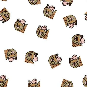 Monkey animal zoo vector seamless pattern イラスト素材