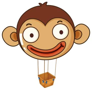 A monkey balloon with an empty basket Ilustración de archivo