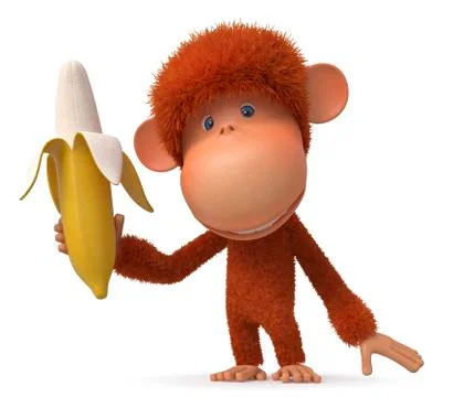 The monkey with banana Stock Illustration