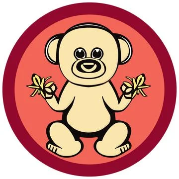 Monkey with banana Stock Illustration