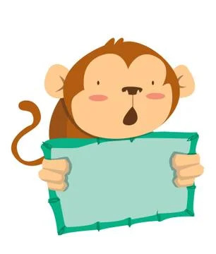 Monkey banner Stock Illustration