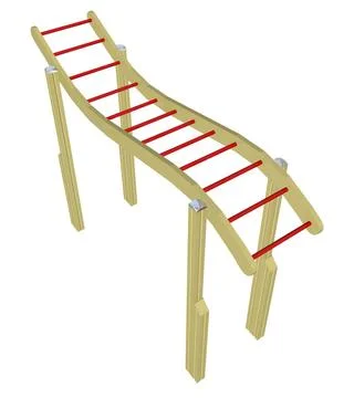Monkey bars, 3D illustration Monkey bars, red and yellow, 3D illustration,... Stock Photos