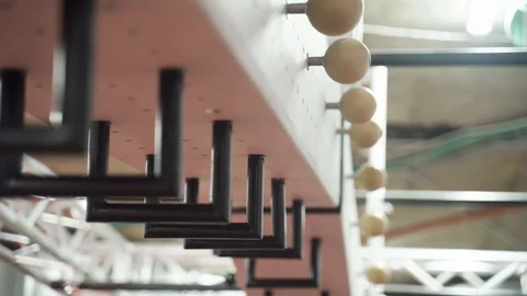 Monkey bars in a ninja warrior gym Climb training center. Stock Footage 124447230