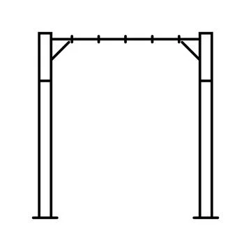 Monkey bars park outdoor kid play line icon vector illustration Ilustración de archivo