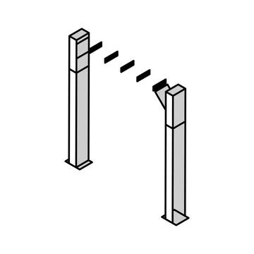 Monkey bars park outdoor kid play isometric icon vector illustration Stock Illustration
