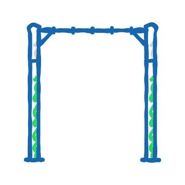 Monkey bars park outdoor kid play icon doodle illustration 스톡 일러스트
