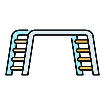 Monkey bars playground equipment vector flat icon Stock Illustration