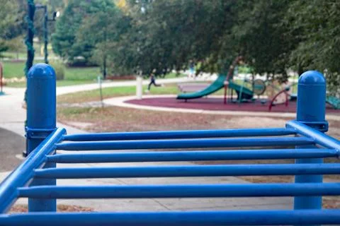 Monkey bars at playground Stock Photos