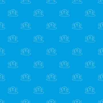 Monkey bathe pattern vector seamless blue Illustrazione stock