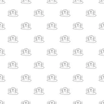 Monkey bathe pattern vector seamless Stock Illustration