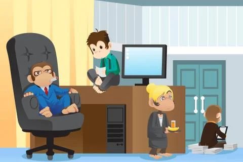 Monkey business concept Stock Illustration