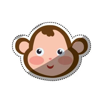 Monkey cartoon drawing head Stock Illustration