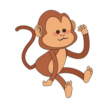 Monkey cartoon icon image Stock Illustration