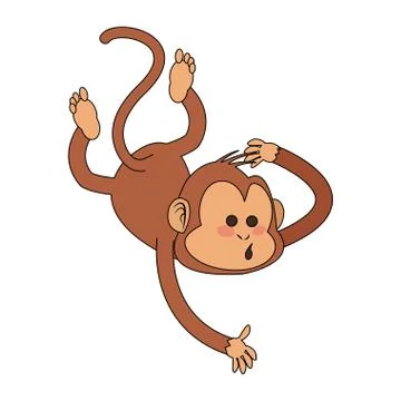Monkey cartoon icon image Stock Illustration
