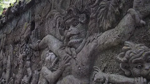 Monkey carved wall 26 Stock Footage 260181024