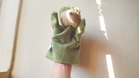 Monkey character hand puppet Stock Photos