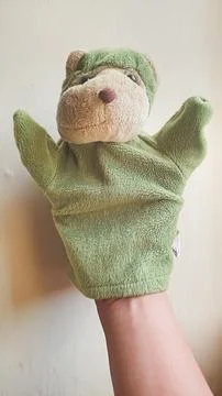 Monkey character hand puppet Stock Photos