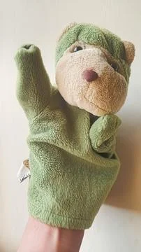 Monkey character hand puppet Stock Photos