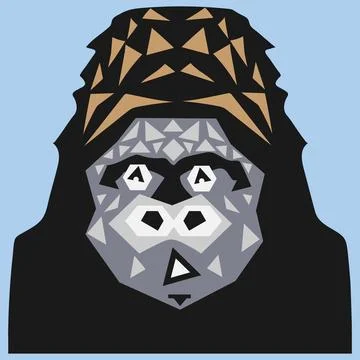 Monkey consisting of geometric shapes イラスト素材