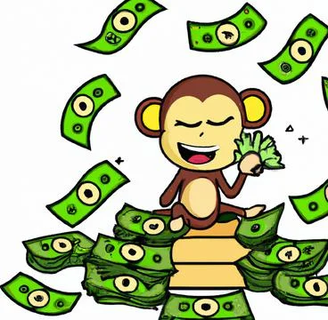 A monkey counting money Stock Illustration