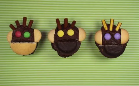 Monkey cupcakes Stock Photos