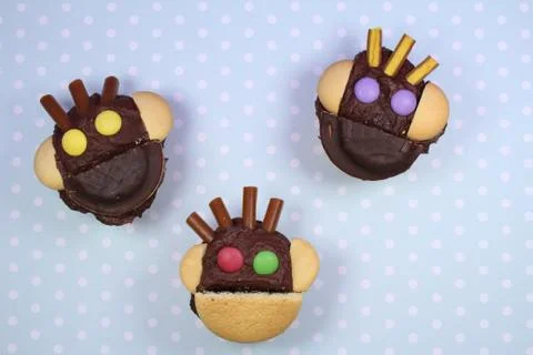 Monkey cupcakes Stock Photos