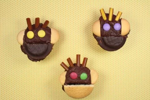 Monkey cupcakes Stock Photos