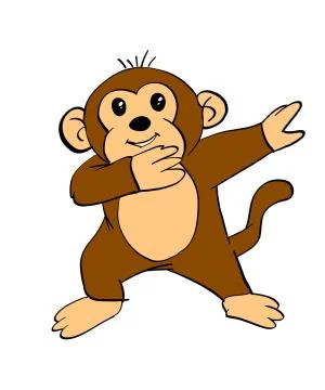 Monkey Dab Dance - Monkey Dabbing Cartoon Stock Illustration