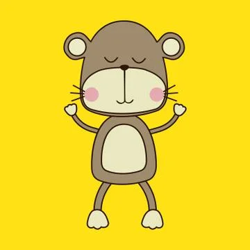 Monkey design over yellow background vector illustration Illustrazione stock
