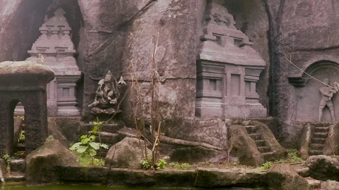 Monkey in the distance in asian setting Stock Footage 74053853