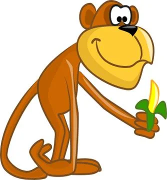 The monkey eats bananas Stock Illustration