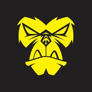 Monkey face angry vector for emblem design with yellow color on the black b.. Stock Illustration