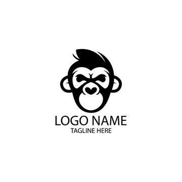 Monkey face character logo design vector Illustrazione stock