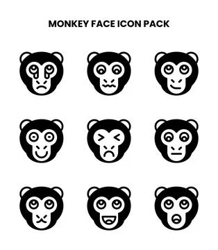 Monkey Face DuoTone UI Icons Pack Illustrazione stock