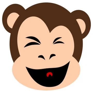 Monkey face expression isolated on white Stock Illustration