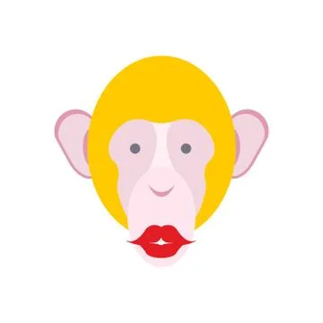 Monkey face isolated. Chimpanzee head. Primacy of person Stock Illustration