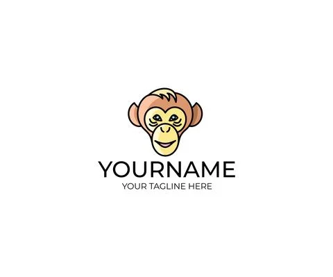 Monkey face logo design Stock Illustration