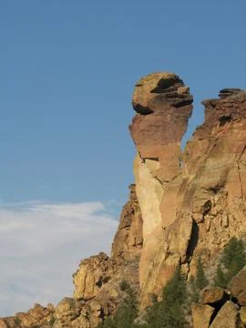 Monkey face rock tower Stock Photos