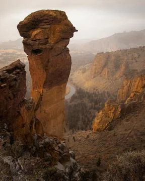 Monkey Face Smith Rock State Park in Oregon Stock Photos