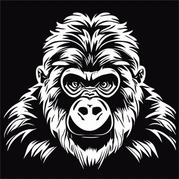 Monkey face vector illustration. Pop art animal wild chimp head, creative cha Stock Illustration