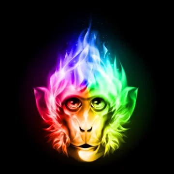 Monkey fire head Stock Illustration