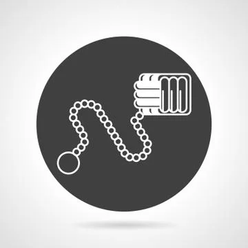 Monkey fist black round vector icon Stock Illustration