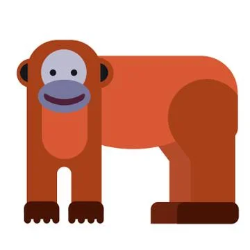 Monkey flat illustration on white Stock Illustration