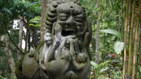 Monkey forest statue 23 Stock Footage 260180999